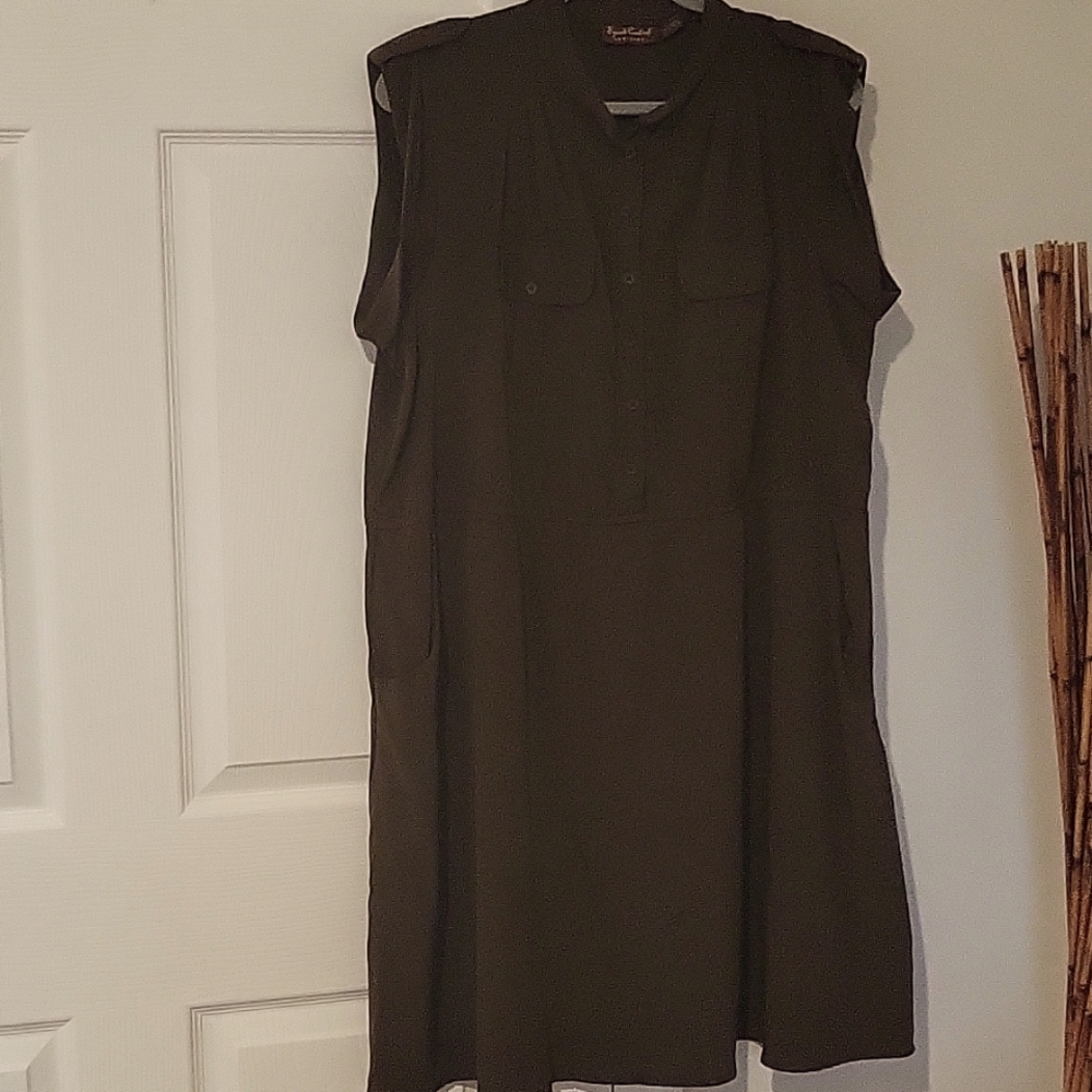 Dark olive  green cargo dress.